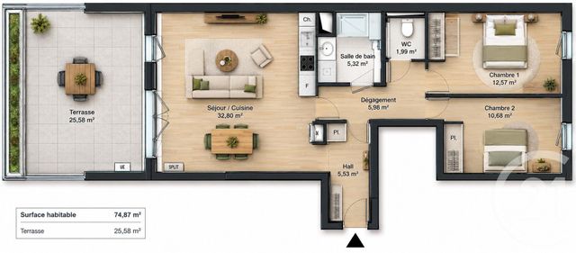Appartement T3 à vendre - 3 pièces - 74.87 m2 - CHATEAURENARD - 13 - PROVENCE-ALPES-COTE-D-AZUR - Century 21 Terre De Provence
