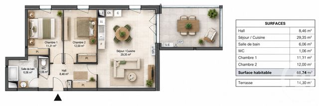 Appartement T3 à vendre - 3 pièces - 68.24 m2 - CHATEAURENARD - 13 - PROVENCE-ALPES-COTE-D-AZUR - Century 21 Terre De Provence